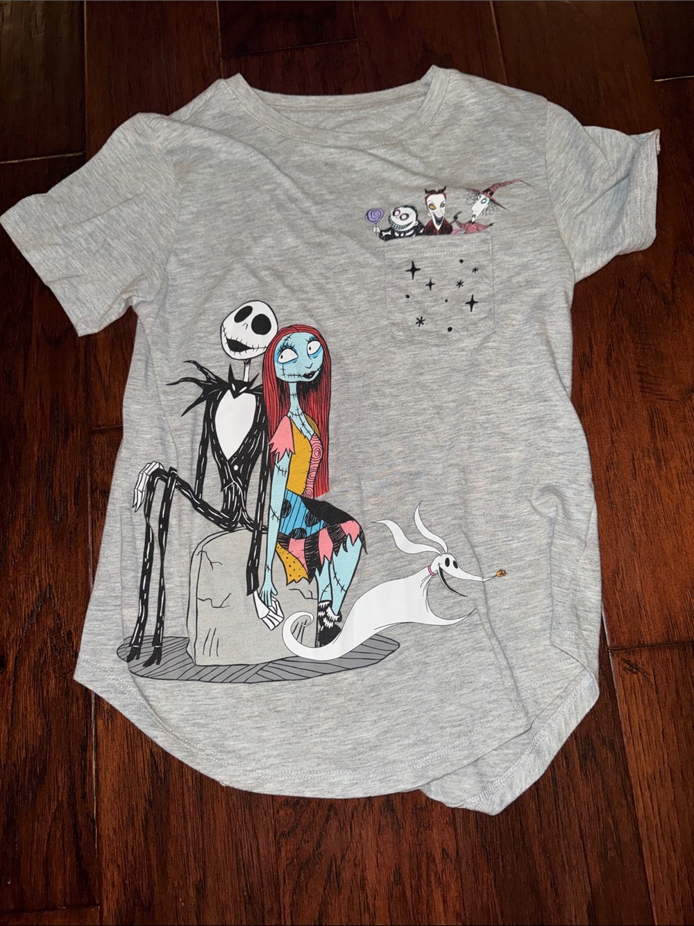 Girls' Grey 'Nightmare Before Christmas' Character Graphic Tee